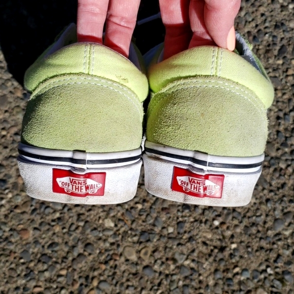 Vans Off The Wall Lime Green sneaker. Leather Women's 9.5  Men's 8 shoe - Picture 5 of 14